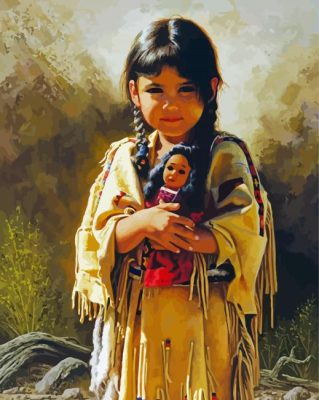 Cute Native Girl Paint By Numbers