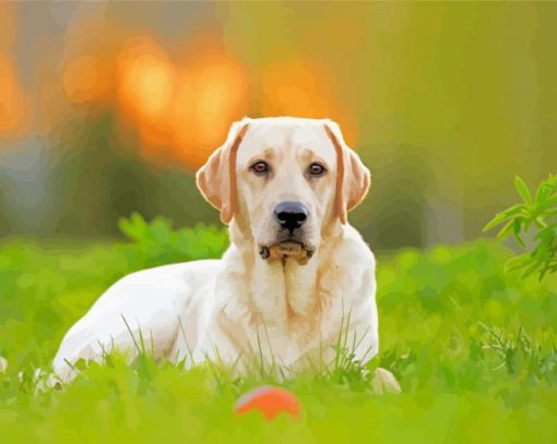 Cute White Labrador Paint By Numbers