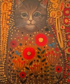 Cute Gustav Klimt Cat Paint By Numbers