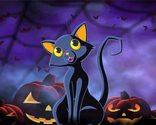 Cute Halloween Cats Paint By Numbers