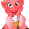 Cute Pig Ice Cream Paint By Numbers