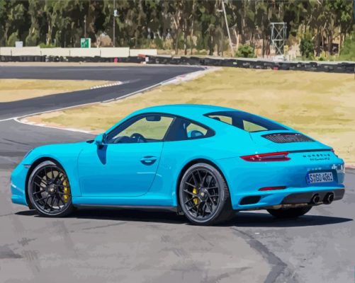 Cyan Porsche 911 Gts Paint By Numbers