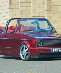 Dark Red VW Cabriolet Paint By Numbers