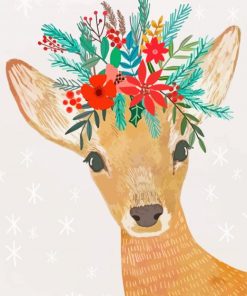 Deer With Floral Crown Paint By Numbers