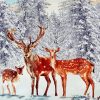 Family Deer In Snow Paint By Numbers