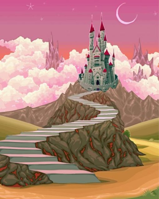 Fantasy Castle Landscape Paint By Numbers