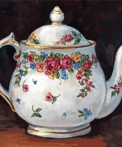 Floral Victorian Teapot Art Paint By Numbers