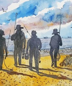 Four Friends Fishing Art Paint By Numbers