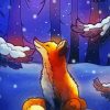 Fox In Snow Forest Art Paint By Numbers