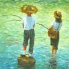 Girl And Boy Friends Fishing Paint By Number