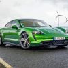 Green Porsche Taycan Car Paint By Numbers