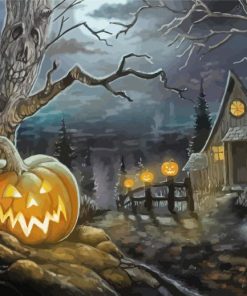 Halloween Home Landscape Paint By Numbers