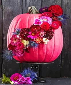 Halloween Pumpkins And Flowers Paint By Numbers