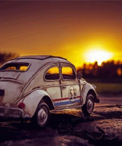 Herbie VW Car Sunset Paint By Numbers