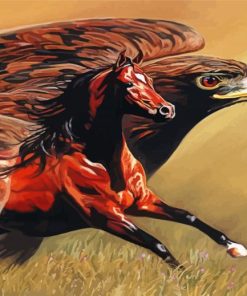 Horse With Eagle Bird Paint By Numbers