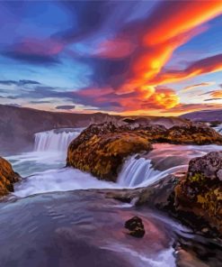 Iceland Waterfall River Paint By Numbers