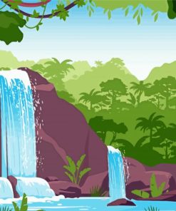 Jungle Waterfall Paint By Numbers