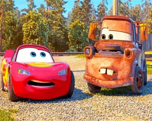 Lightning Mcqueen And Mater Paint By Numbers