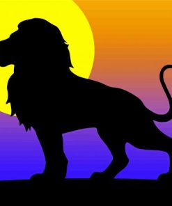 Lion Sunset Illustration Paint By Numbers