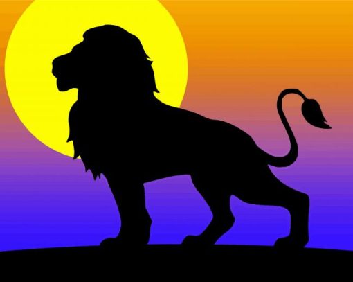 Lion Sunset Illustration Paint By Numbers