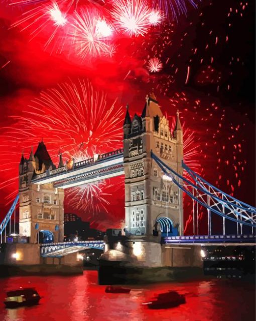 London Bridge Fireworks Paint By Numbers