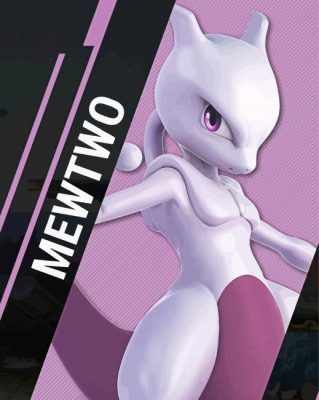 Mewtwo Poster Paint By Numbers