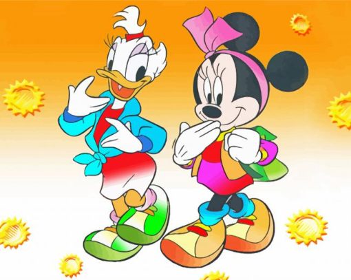 Minnie Mouse And Daisy Duck Paint By Numbers