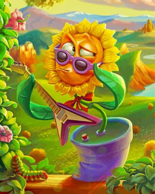 Musician Sunflower Paint By Numbers