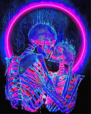 Neon Love Skeletons Paint By Number