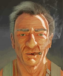 Old Man With Cigarette Paint By Numbers