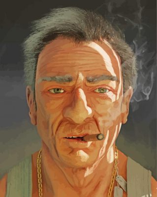 Old Man With Cigarette Paint By Numbers