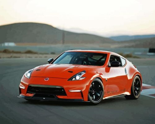 Orange Nissan 370 Z Paint By Number