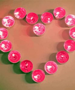 Pink Tea Light Heart Paint By Numbers