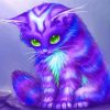 Purple Cat Illustration Paint By Numbers