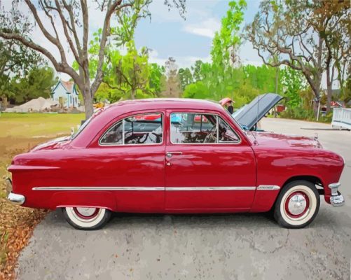 Red 1950 Ford Car Paint By Numbers