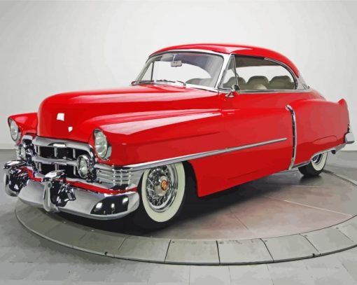 Red 1950s Cadillac Paint By Numbers