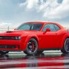 Red Dodge Challenger Scat Paint By Numbers