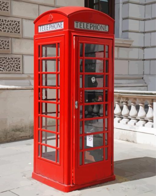 Red London Telephone Box Paint By Numbers