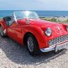 Red Triumph TR3A Car Paint By Numbers