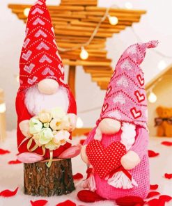 Romantic Gnomes Valentine Paint By Numbers