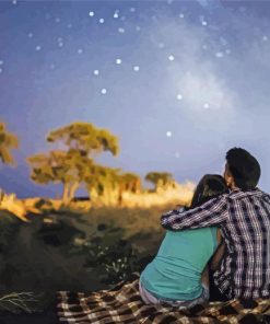 Romantic Couple Under The Stars Paint By Numbers