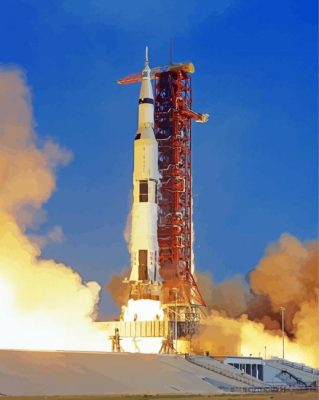 Saturn 5 Rocket Paint By Numbers