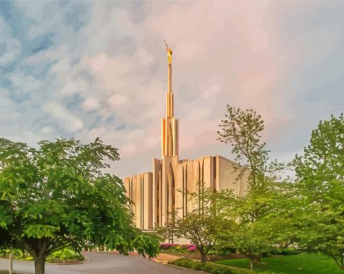 Seattle Temple Building Paint By Numbers