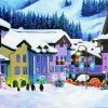 Snowy Alpine Village Paint By Numbers