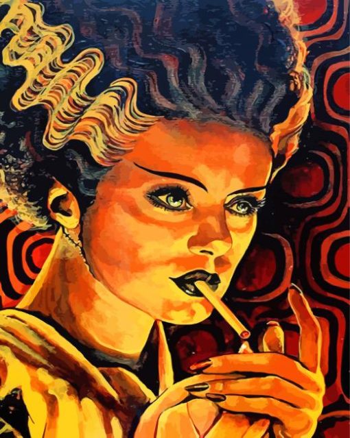 The Bride Of Frankenstein Smoking Paint By Number