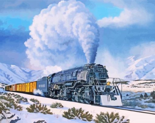 Train In Snow Art Paint By Numbers