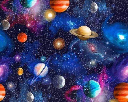 Universe Space And Planets Paint By Numbers