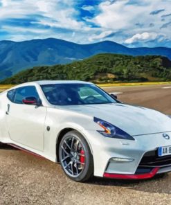 White Nissan 370 Z Paint By Numbers