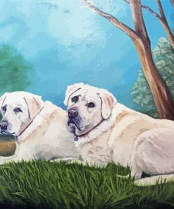 White Labrador Dogs Art Paint By Numbers