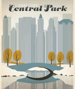 Winter Central Park Poster Paint By Number